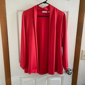 Red Susan Graver Open Front Cardigan